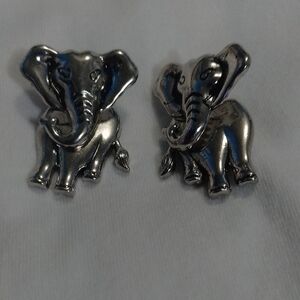 Vintage AVON Silver Elephant Earrings